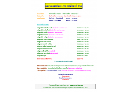 กำหนดการประจำภาคการศึกษาที่ 3/66